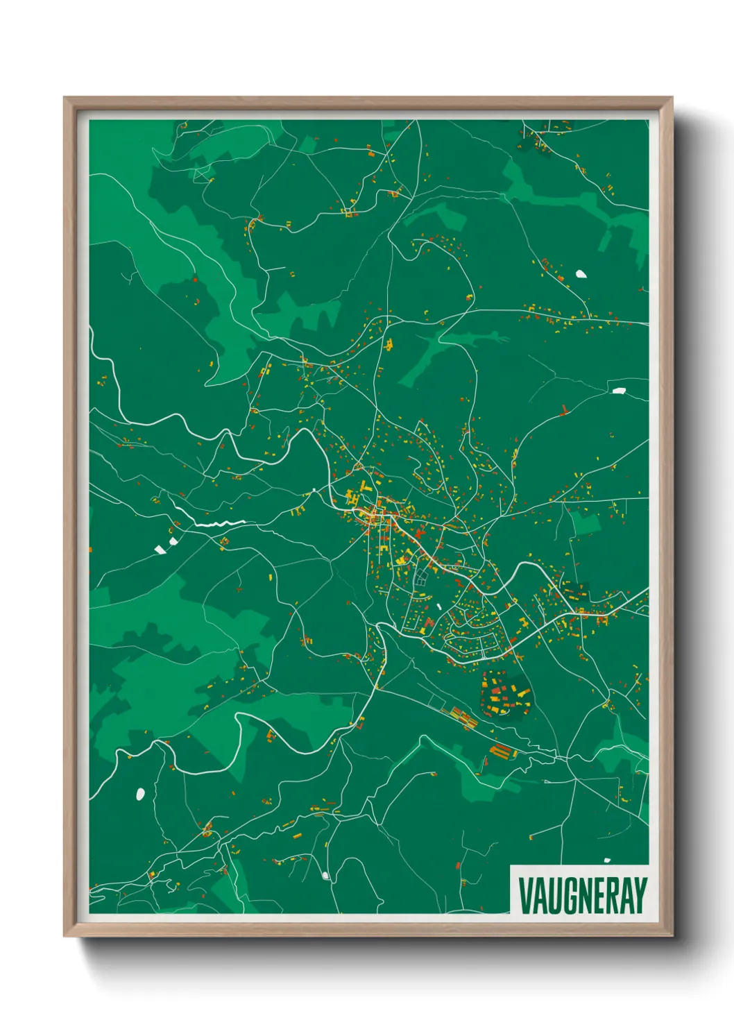 Une affiche de carte sur Vaugneray
