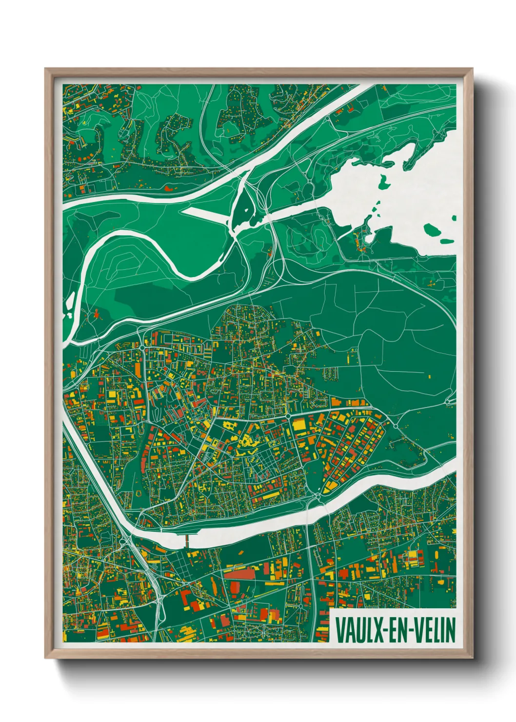 Une affiche de carte sur Vaulx-en-Velin