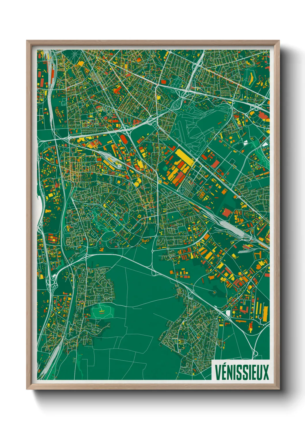 Une affiche de carte sur Vénissieux