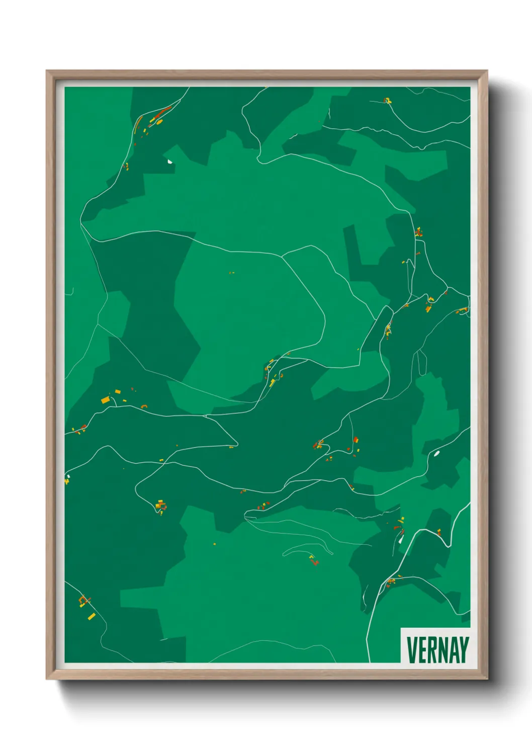 Une affiche de carte sur Vernay