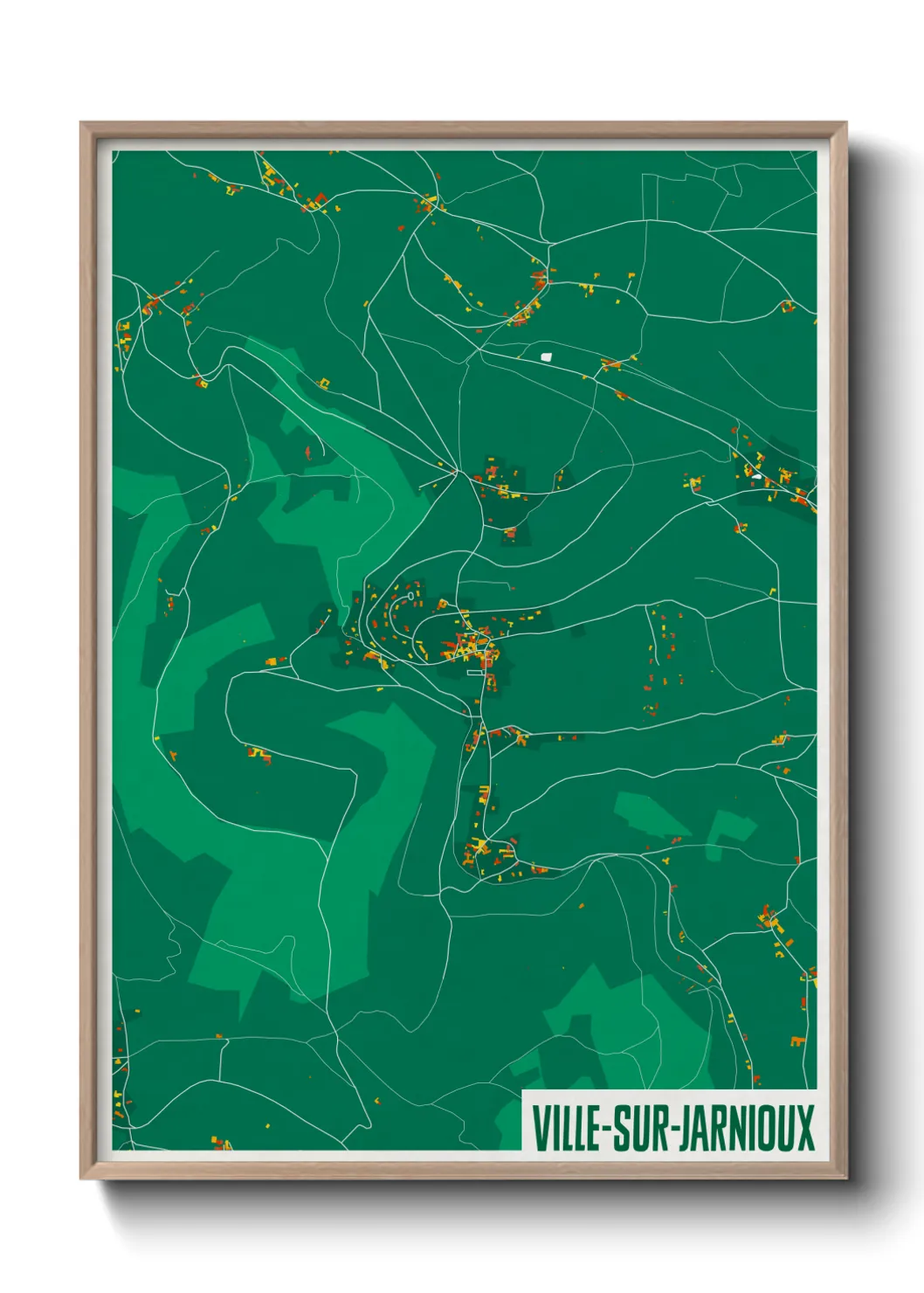 Une affiche de carte sur Ville-sur-Jarnioux