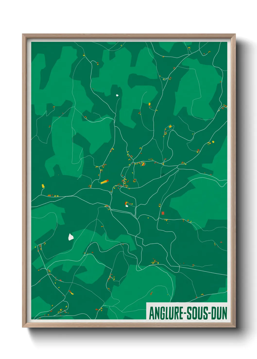 Une affiche de carte sur Anglure-sous-Dun