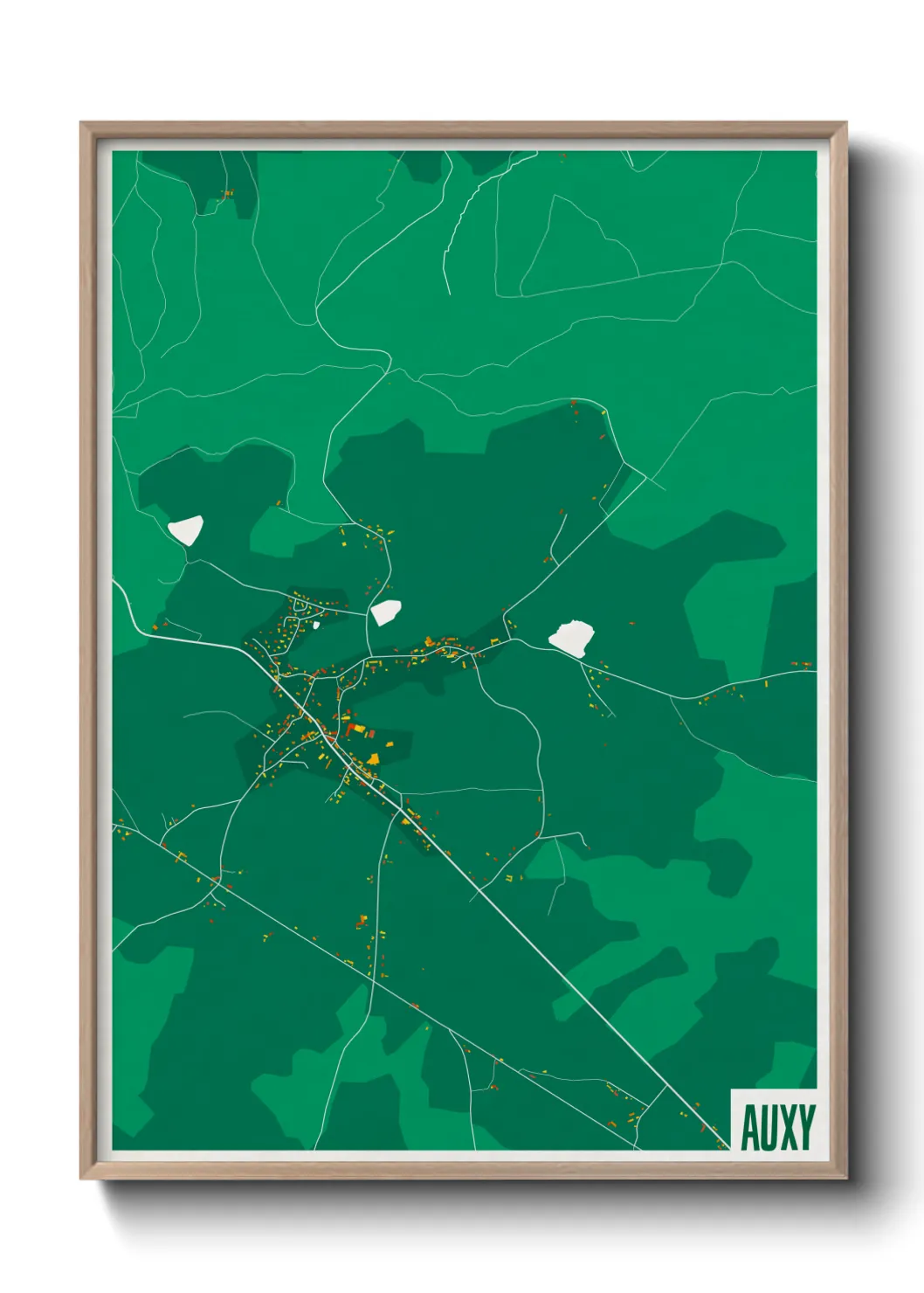 Une affiche de carte sur Auxy