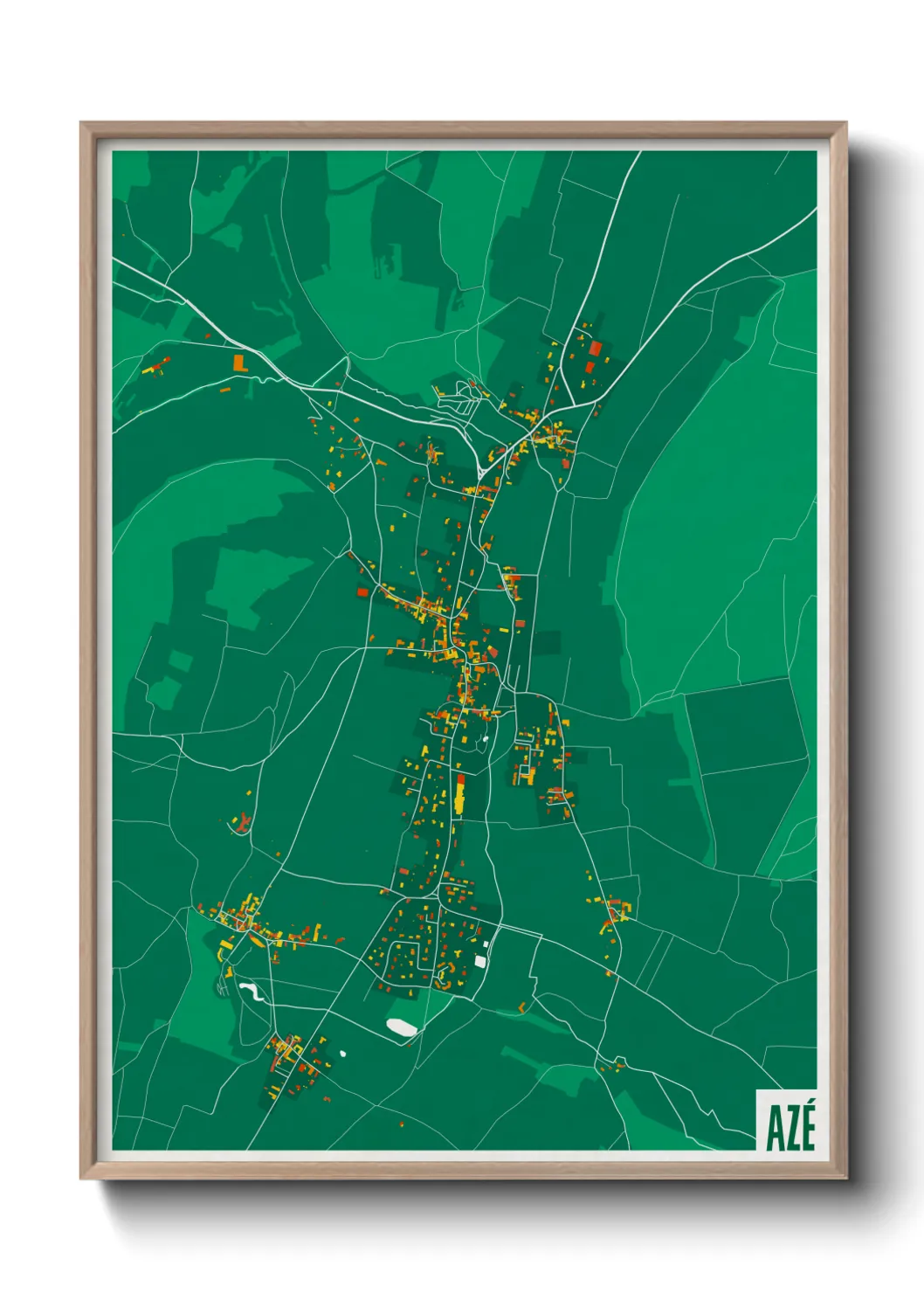 Une affiche de carte sur Azé
