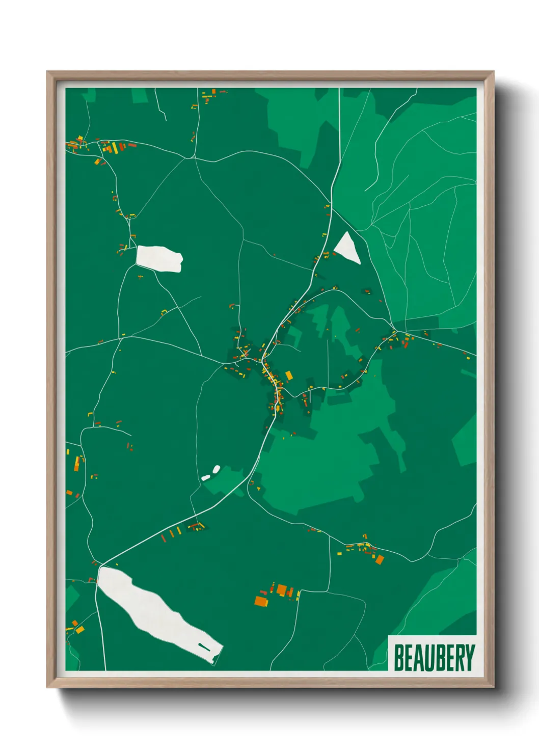 Une affiche de carte sur Beaubery