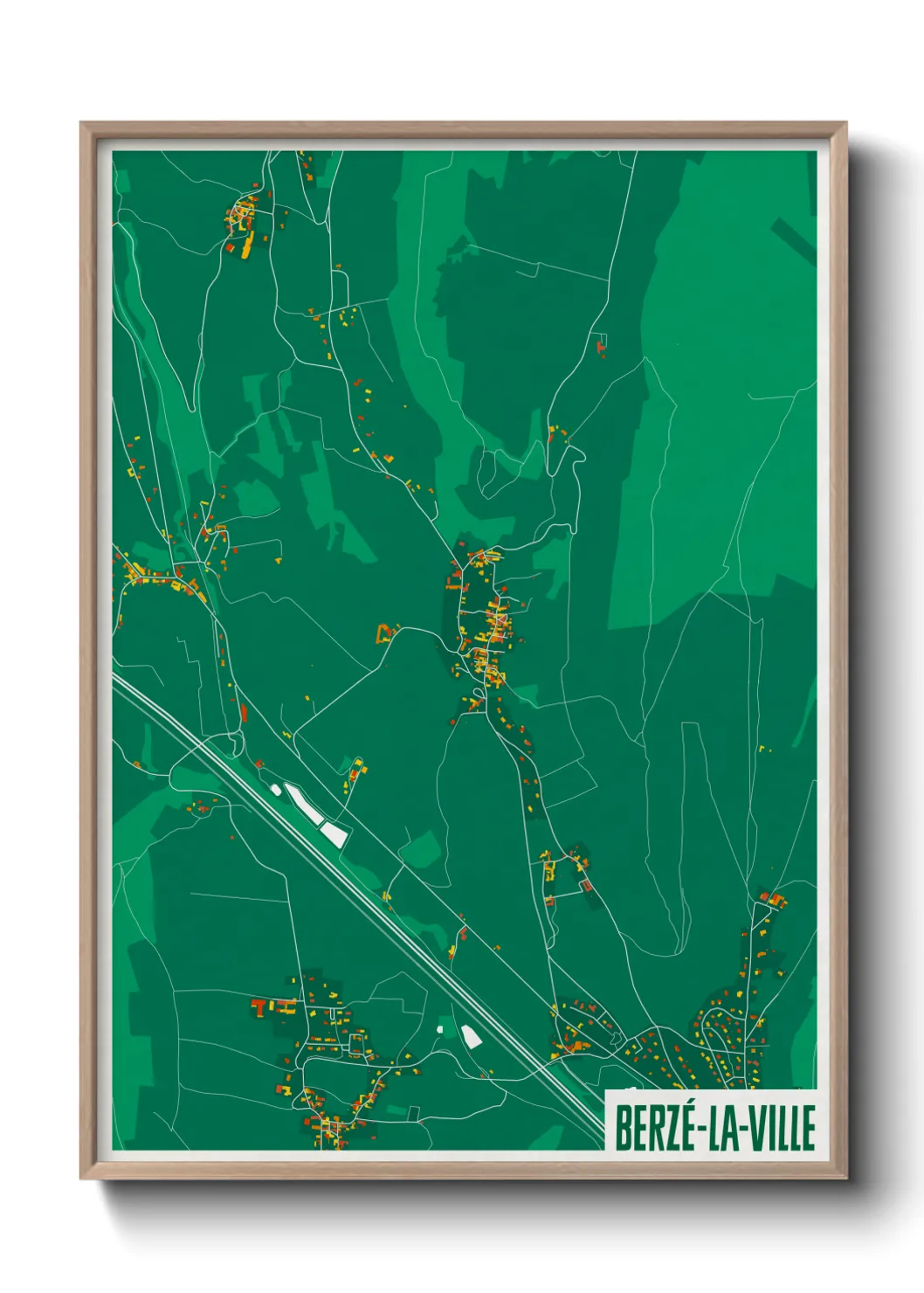 Une affiche de carte sur Berzé-la-Ville