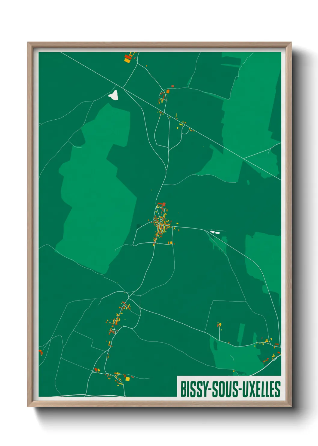 Une affiche de carte sur Bissy-sous-Uxelles