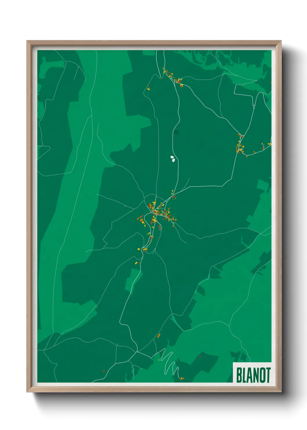 Une affiche de carte sur Blanot