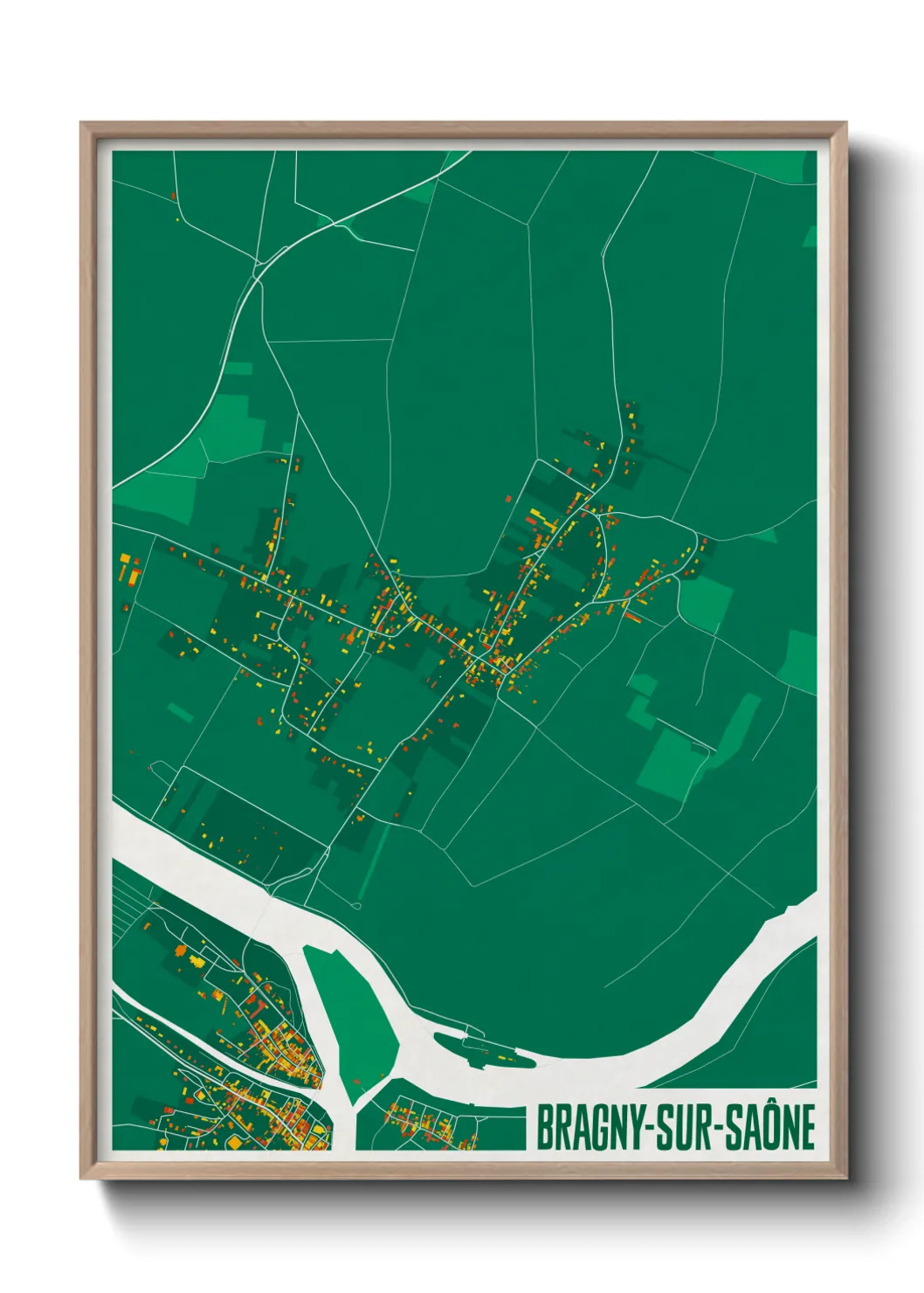 Une affiche de carte sur Bragny-sur-Saône