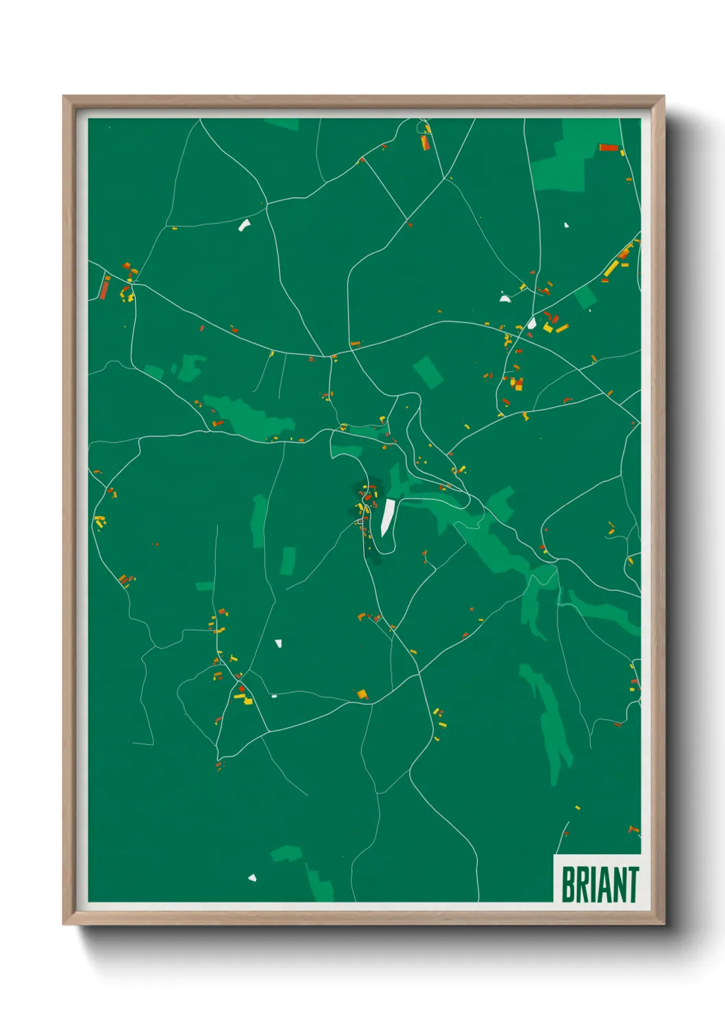 Une affiche de carte sur Briant