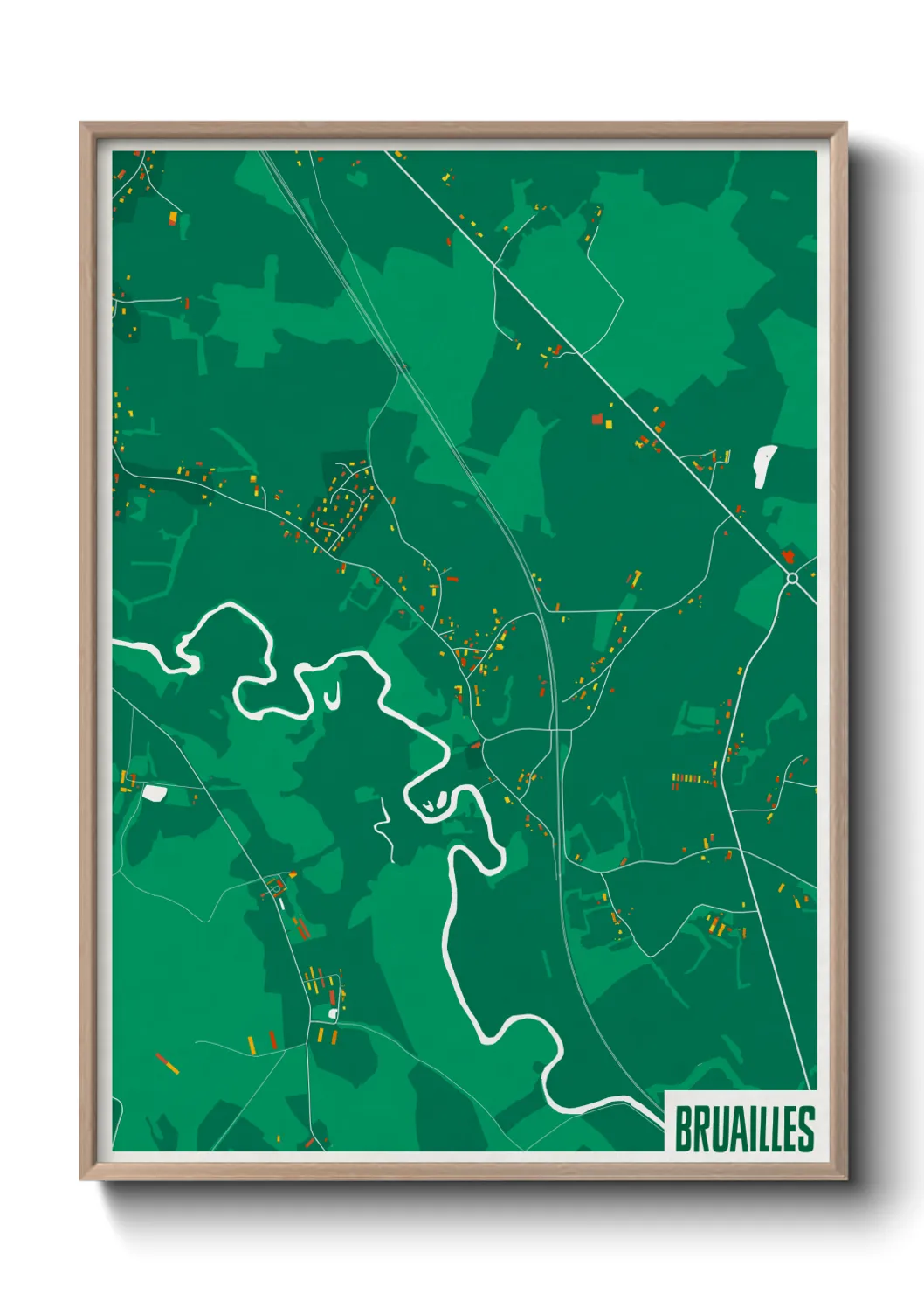 Une affiche de carte sur Bruailles
