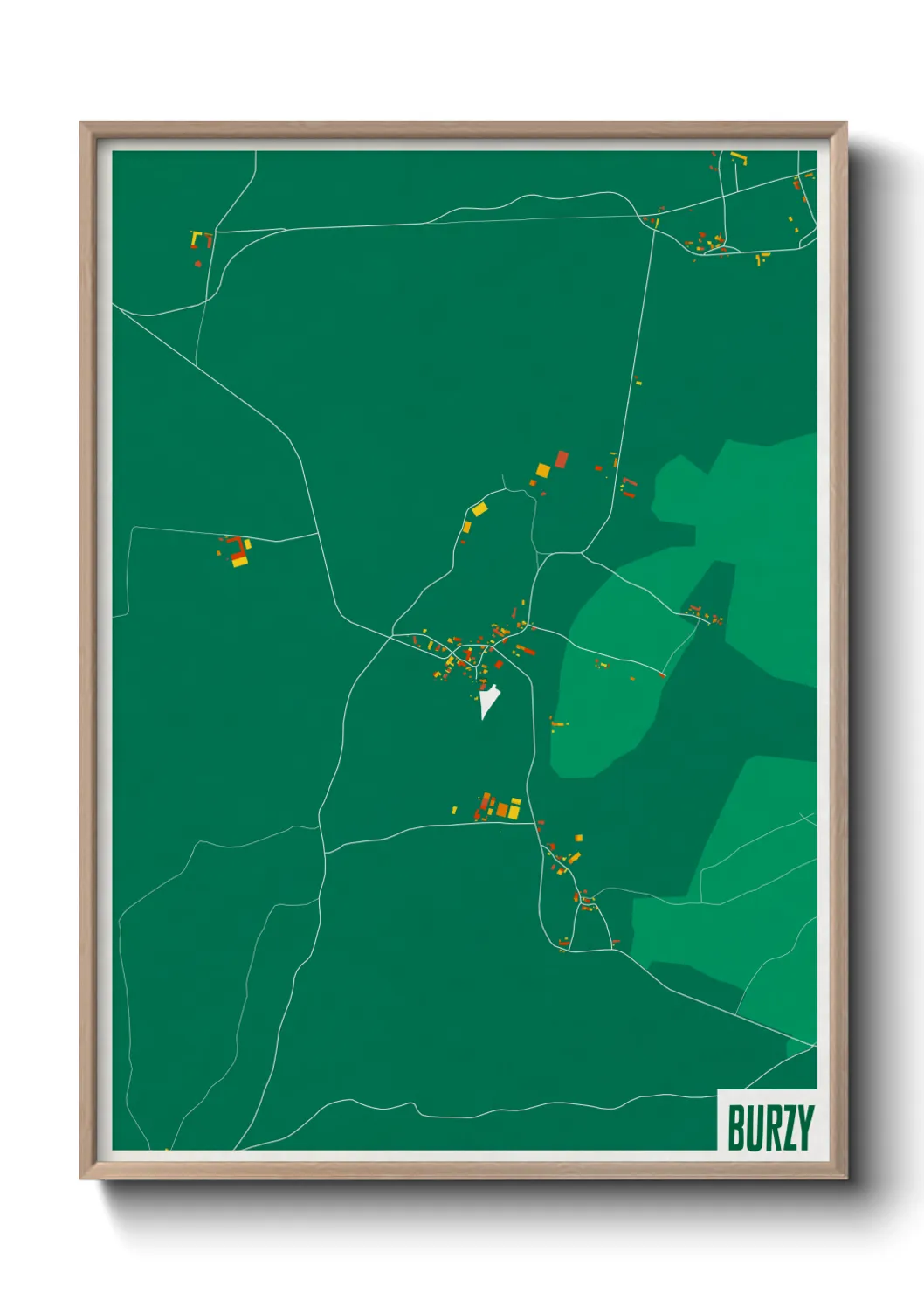 Une affiche de carte sur Burzy