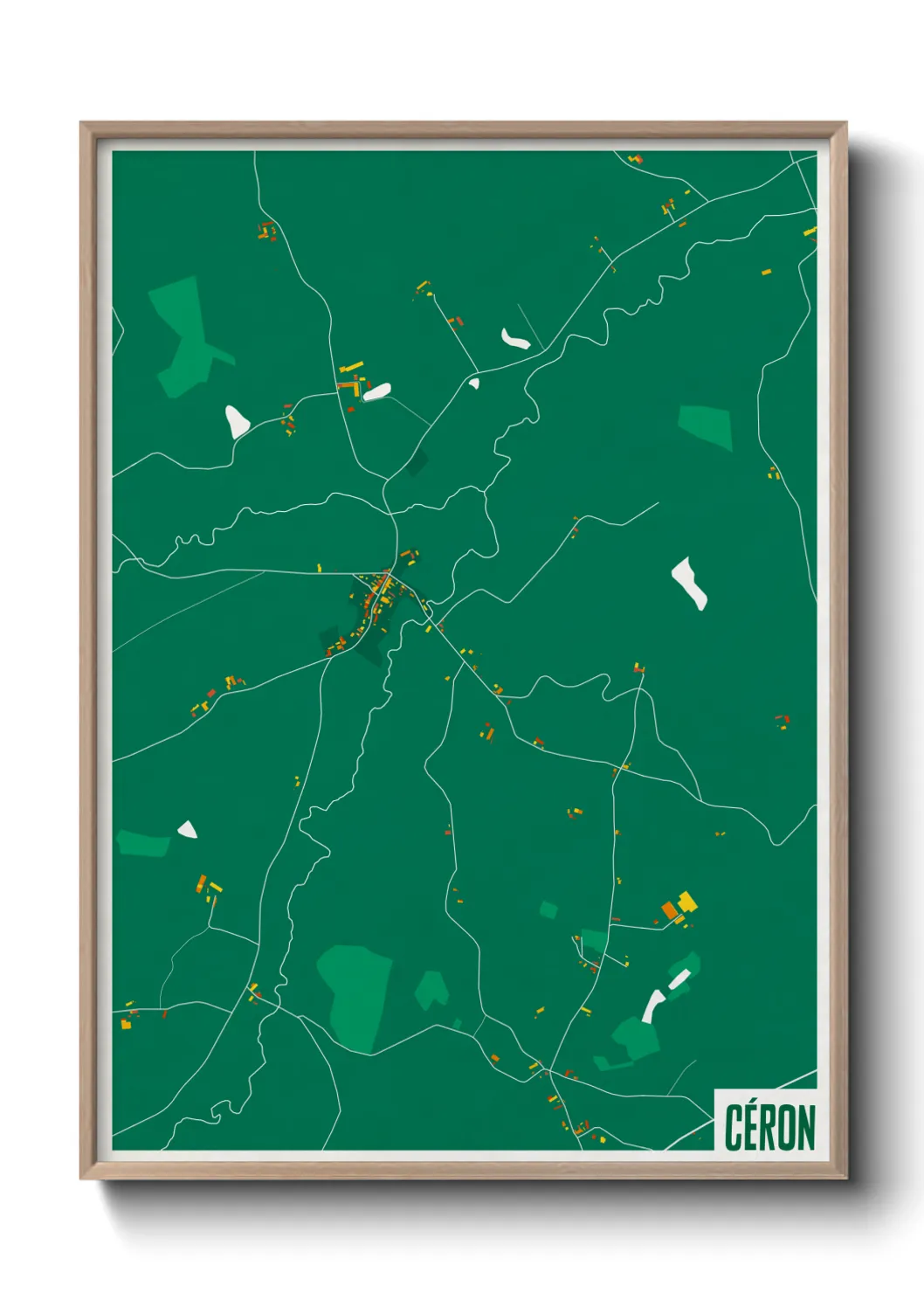 Une affiche de carte sur Céron