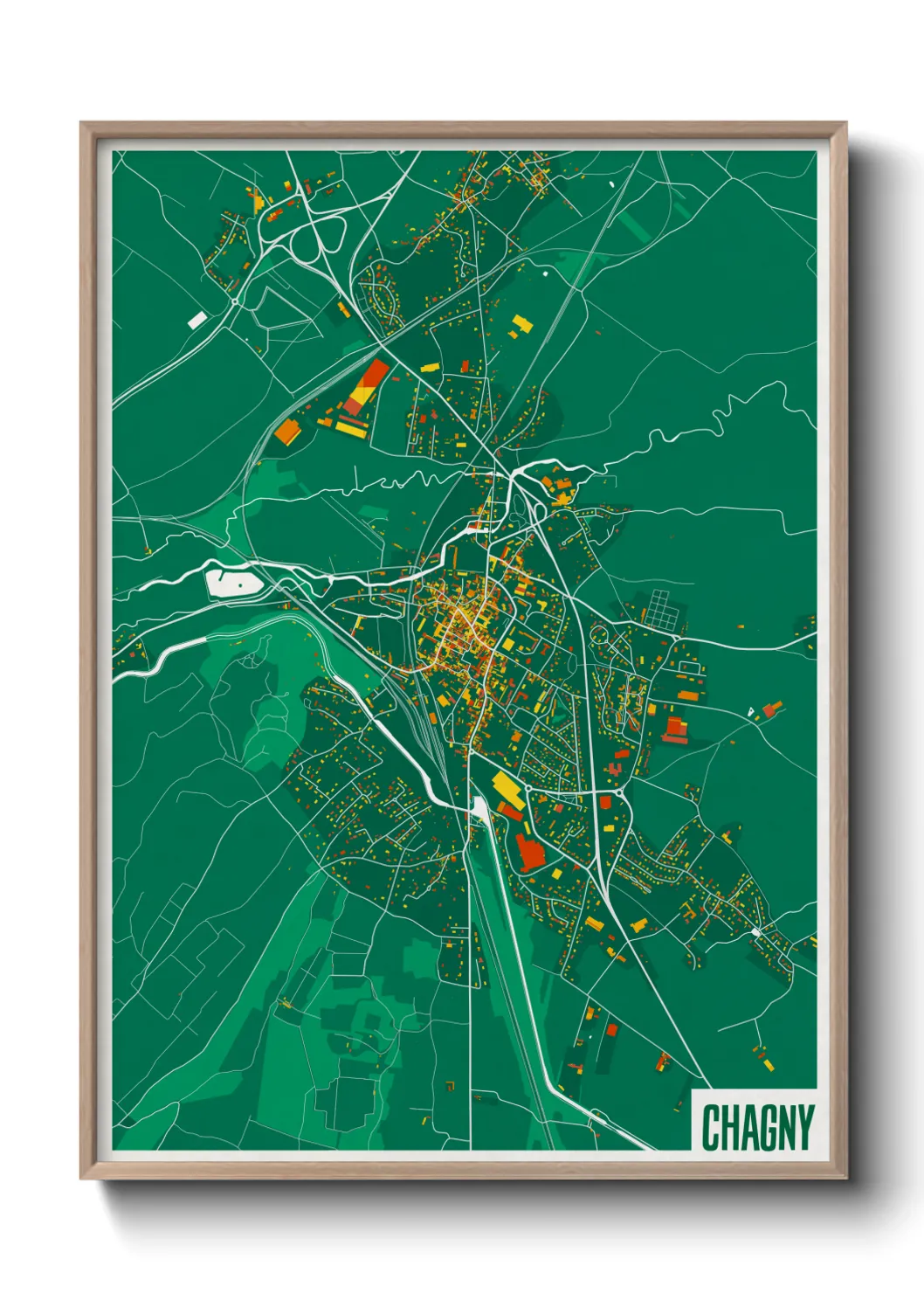 Une affiche de carte sur Chagny
