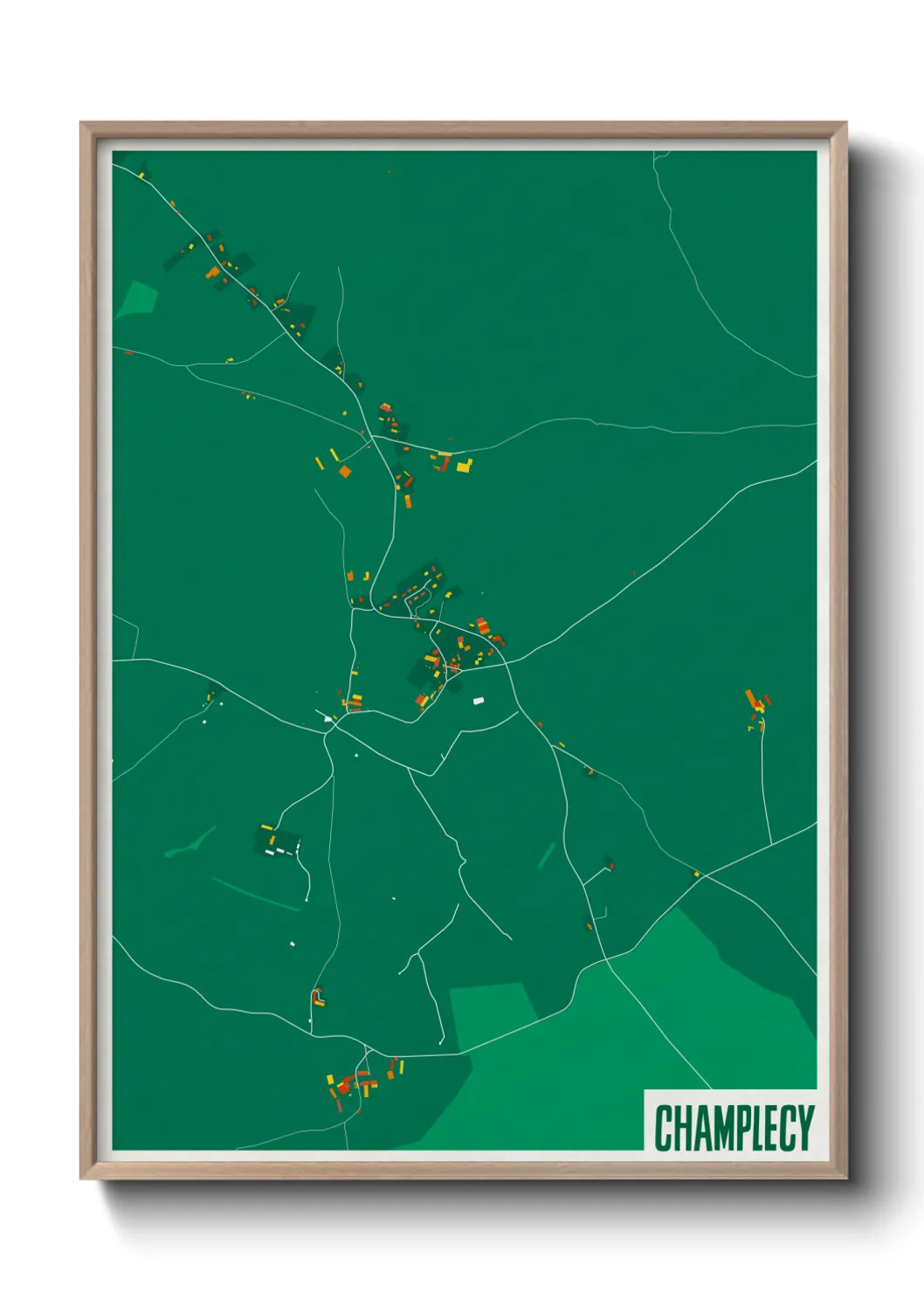 Une affiche de carte sur Champlecy