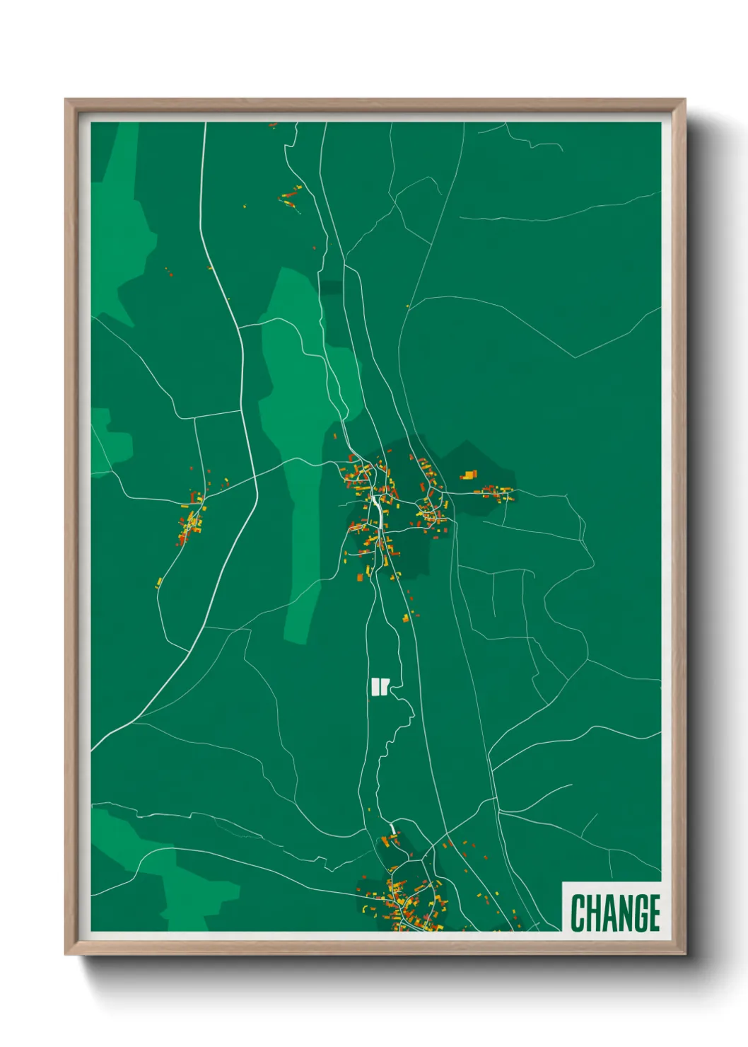Une affiche de carte sur Change