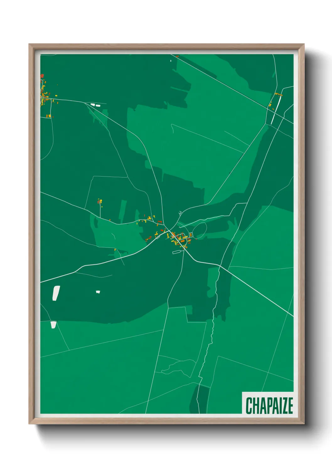 Une affiche de carte sur Chapaize