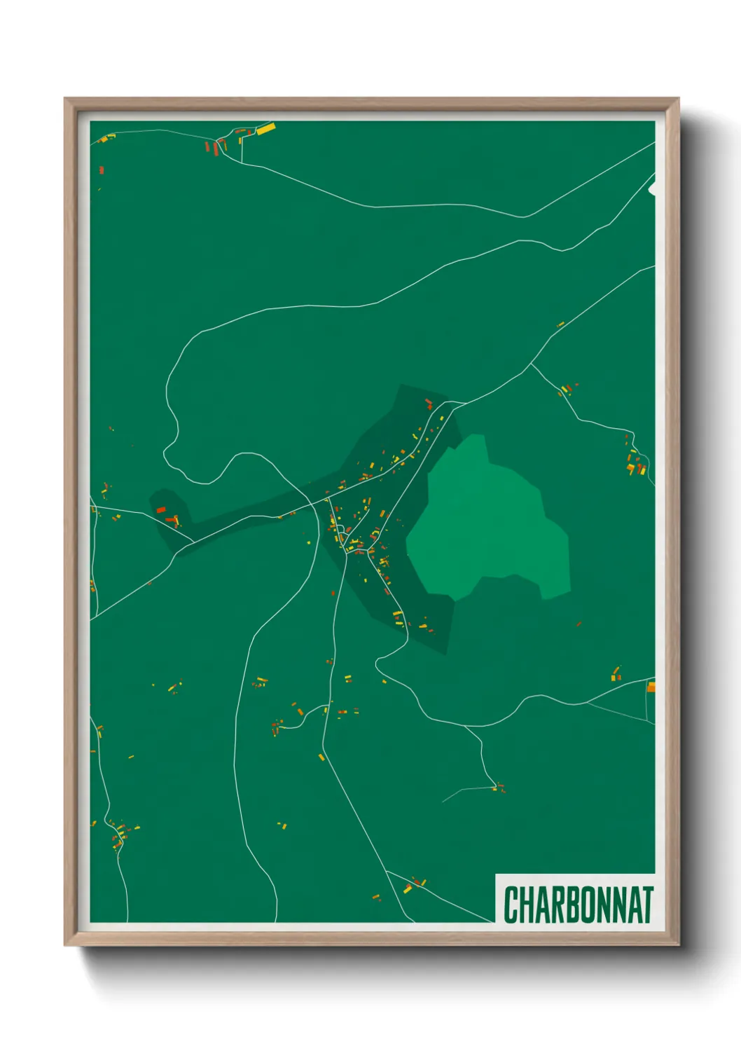 Une affiche de carte sur Charbonnat