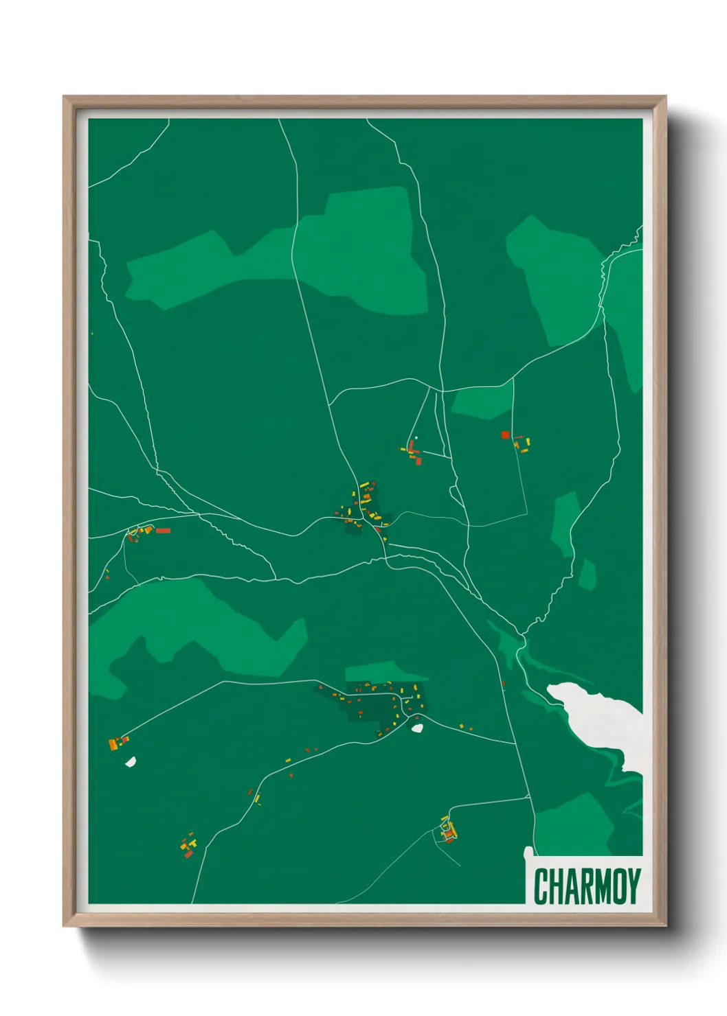 Une affiche de carte sur Charmoy