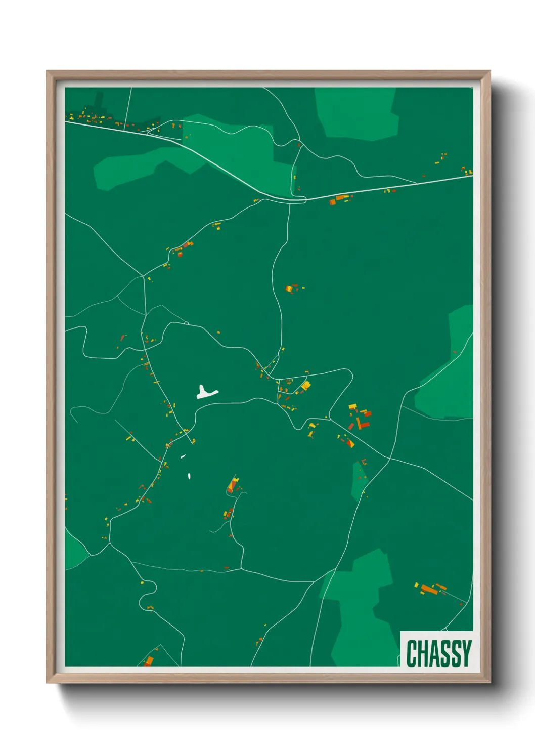 Une affiche de carte sur Chassy