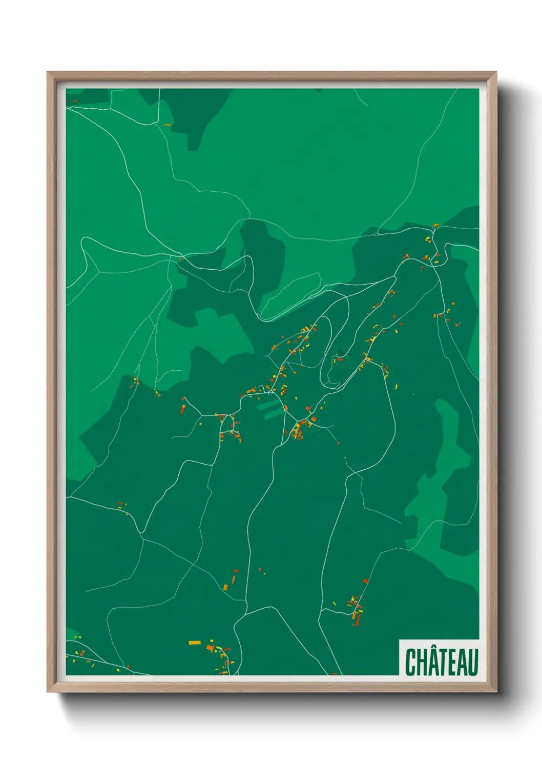 Une affiche de carte sur Château