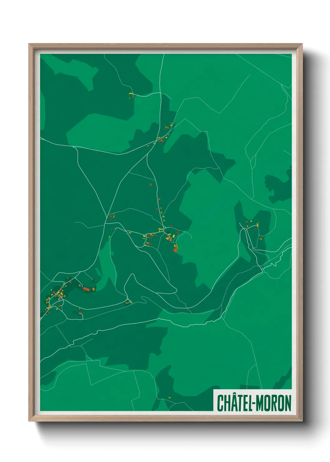 Une affiche de carte sur Châtel-Moron