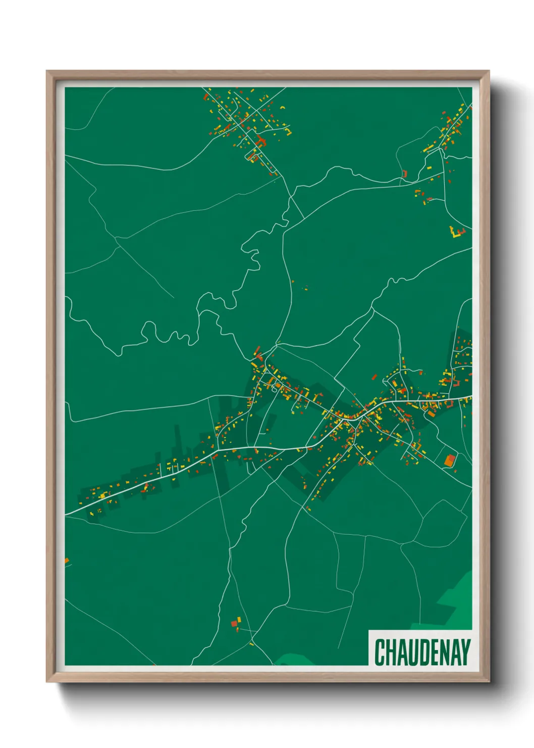 Une affiche de carte sur Chaudenay