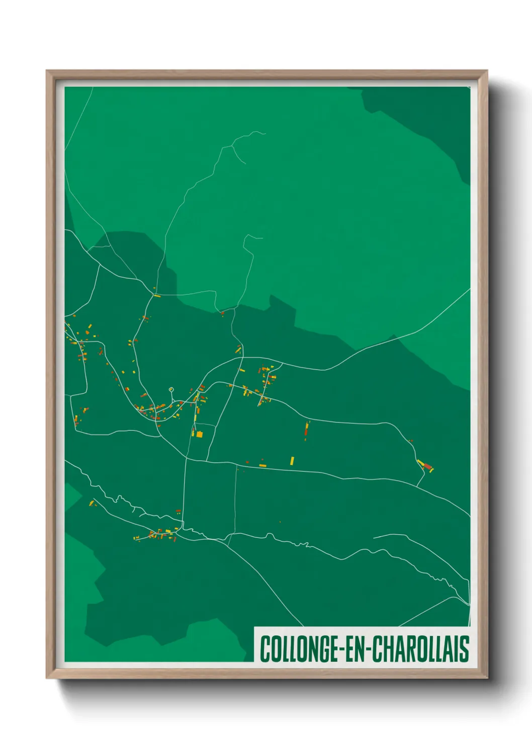 Une affiche de carte sur Collonge-en-Charollais