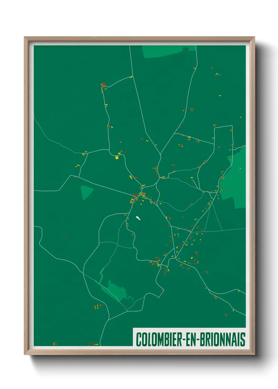 Une affiche de carte sur Colombier-en-Brionnais