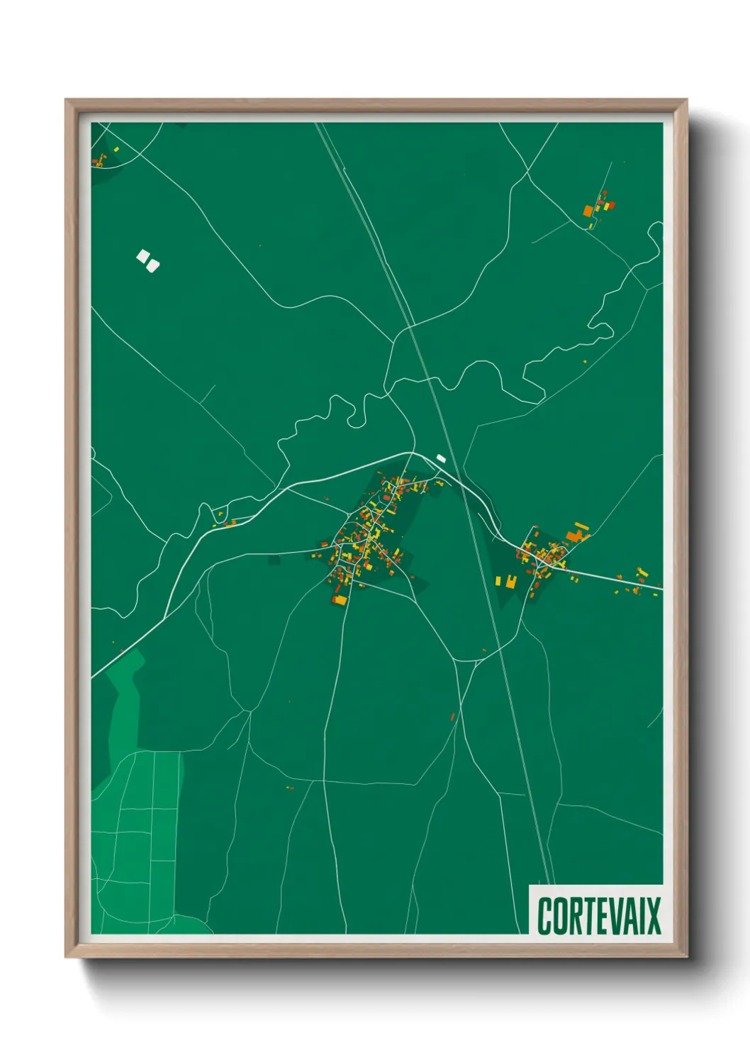 Une affiche de carte sur Cortevaix