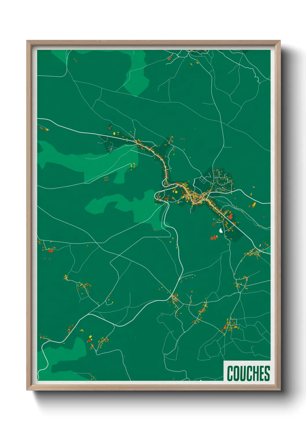 Une affiche de carte sur Couches