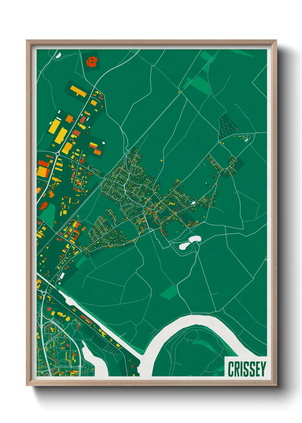 Une affiche de carte sur Crissey