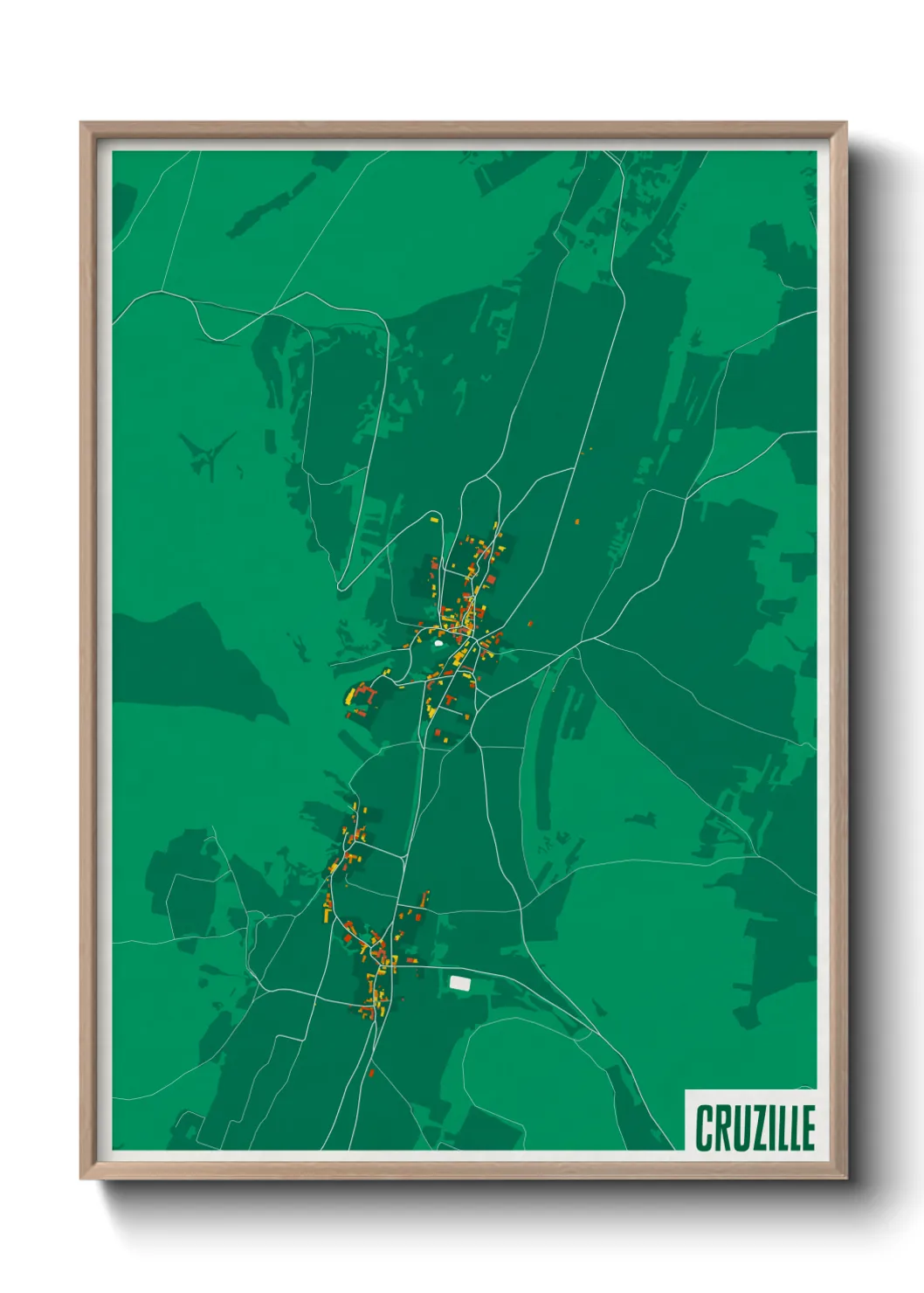 Une affiche de carte sur Cruzille