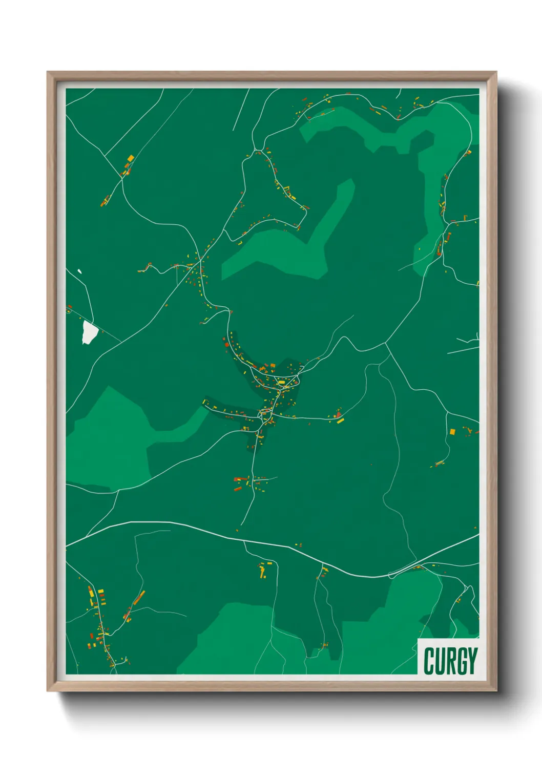 Une affiche de carte sur Curgy