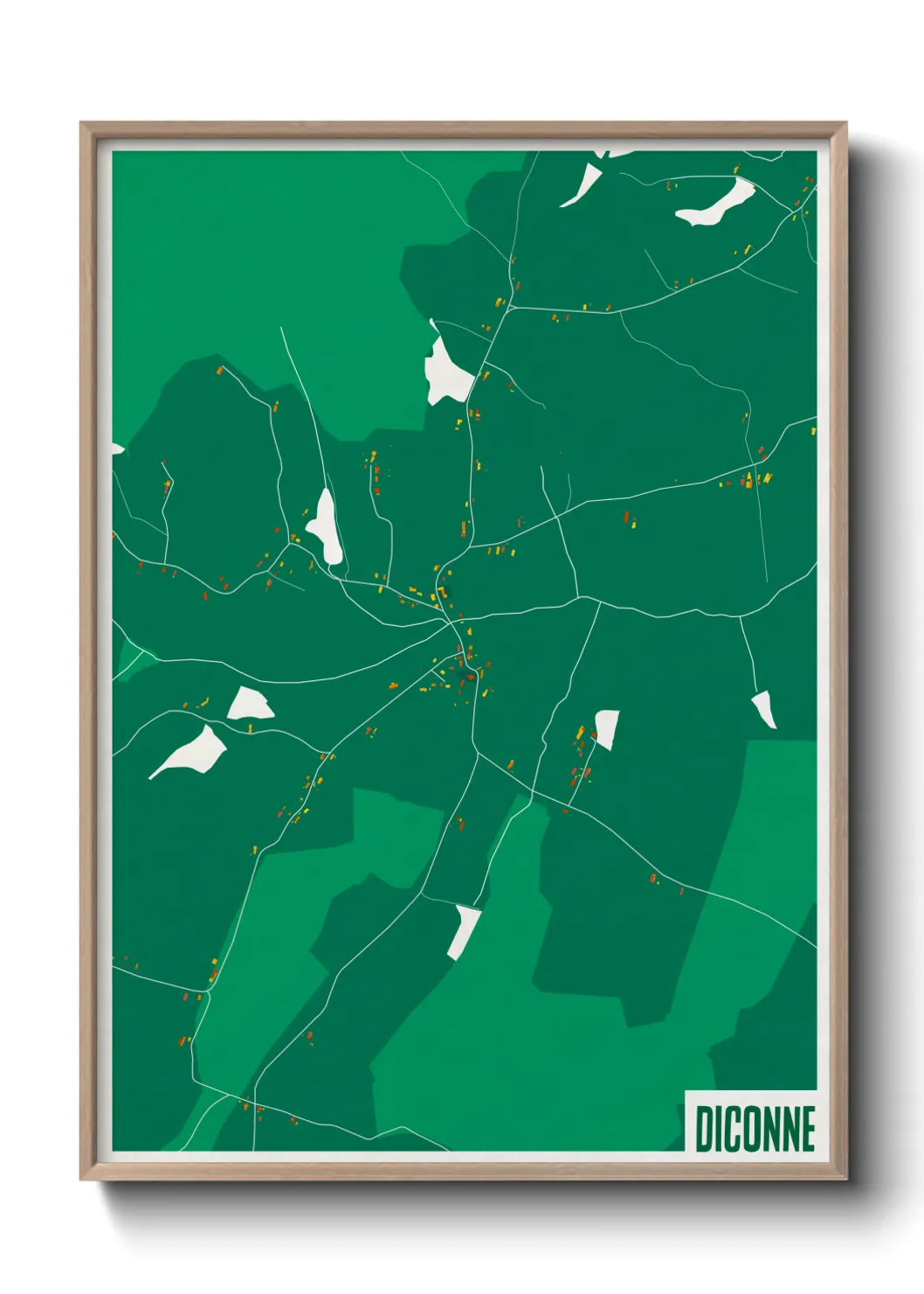 Une affiche de carte sur Diconne