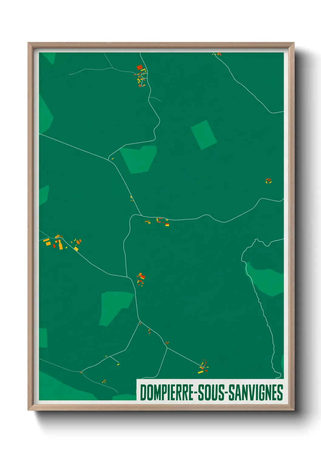 Une affiche de carte sur Dompierre-sous-Sanvignes