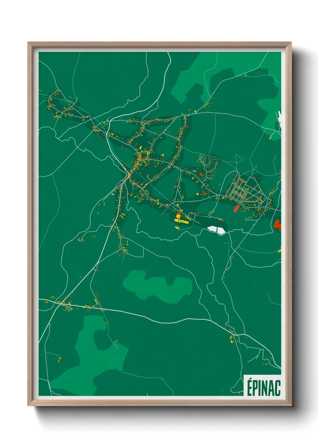 Une affiche de carte sur Épinac