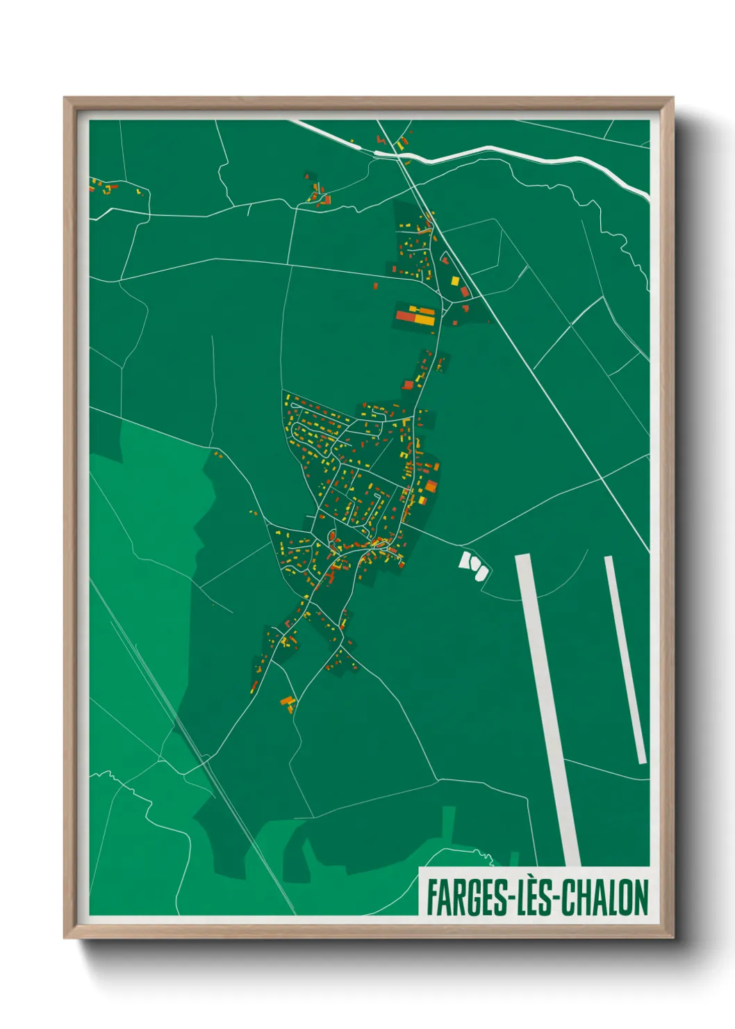 Une affiche de carte sur Farges-lès-Chalon