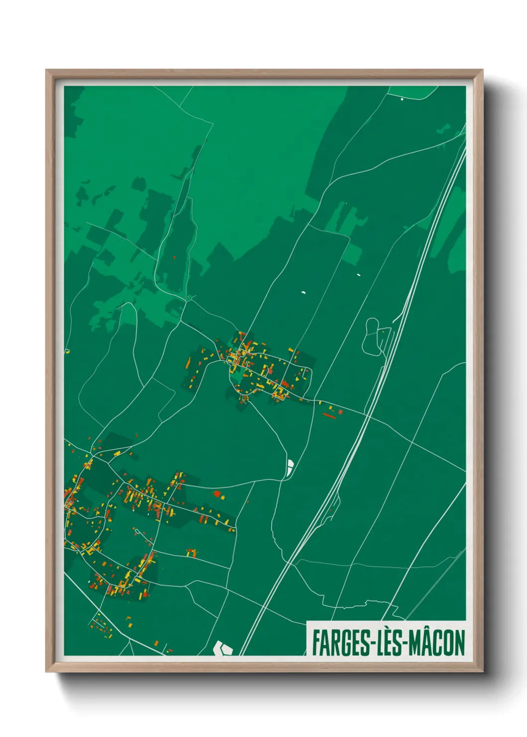 Une affiche de carte sur Farges-lès-Mâcon