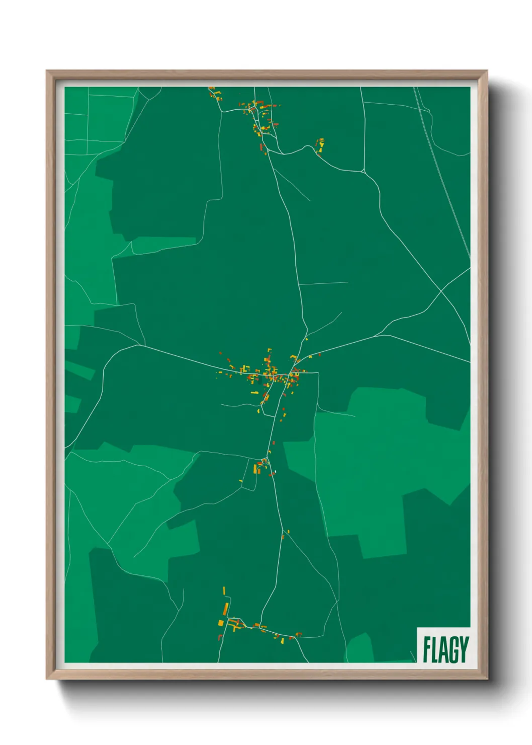 Une affiche de carte sur Flagy