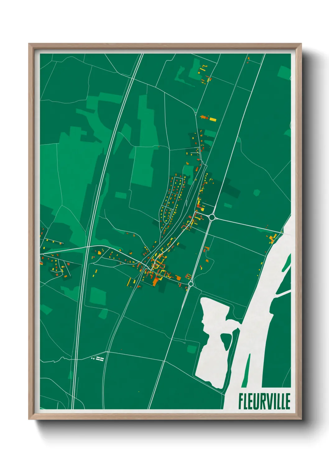 Une affiche de carte sur Fleurville