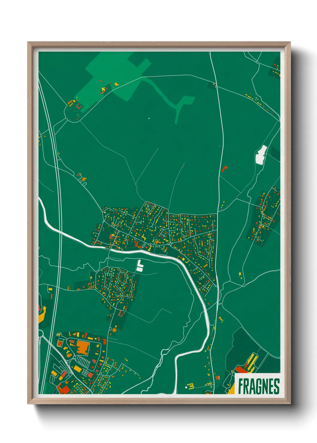 Une affiche de carte sur Fragnes