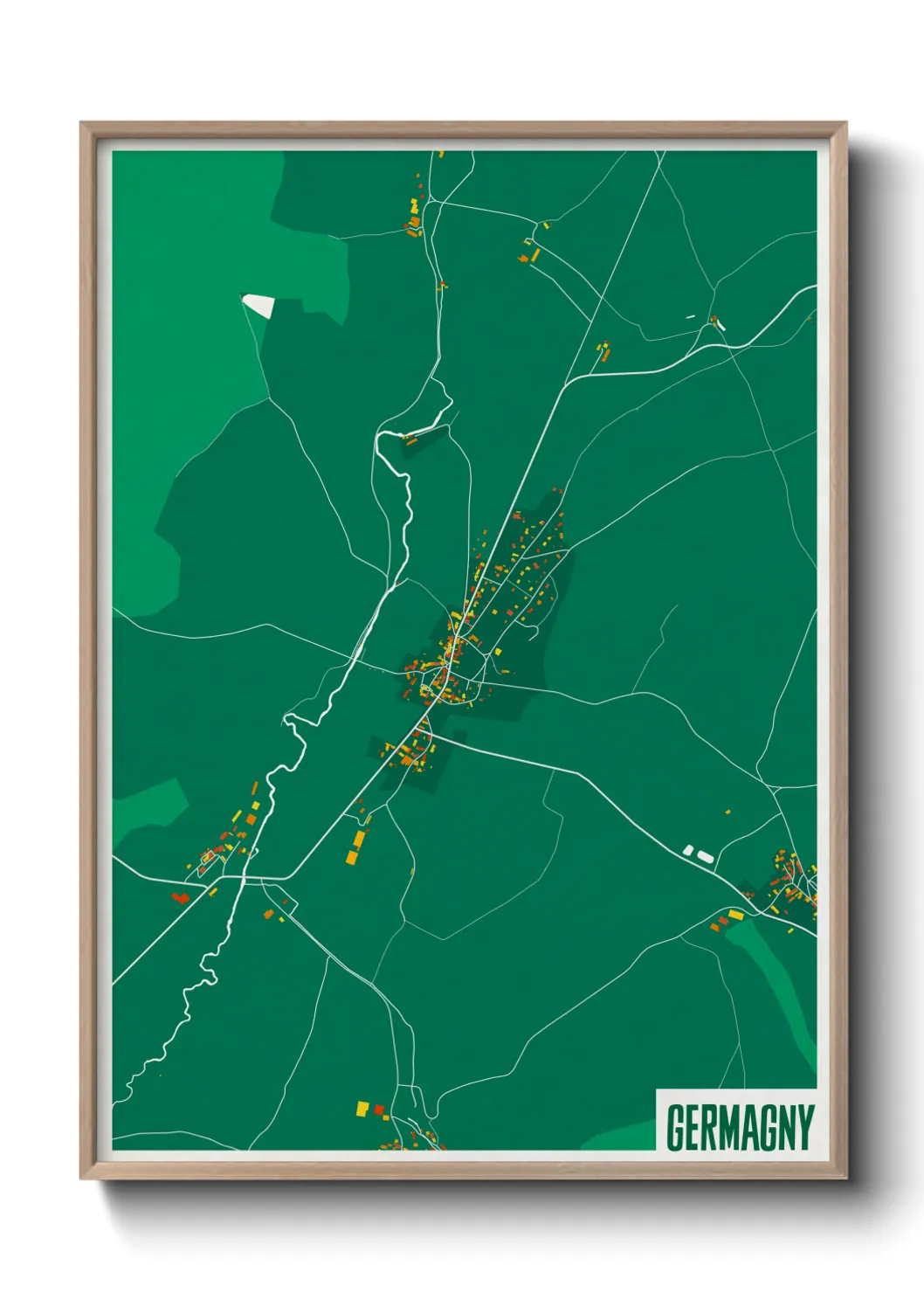Une affiche de carte sur Germagny