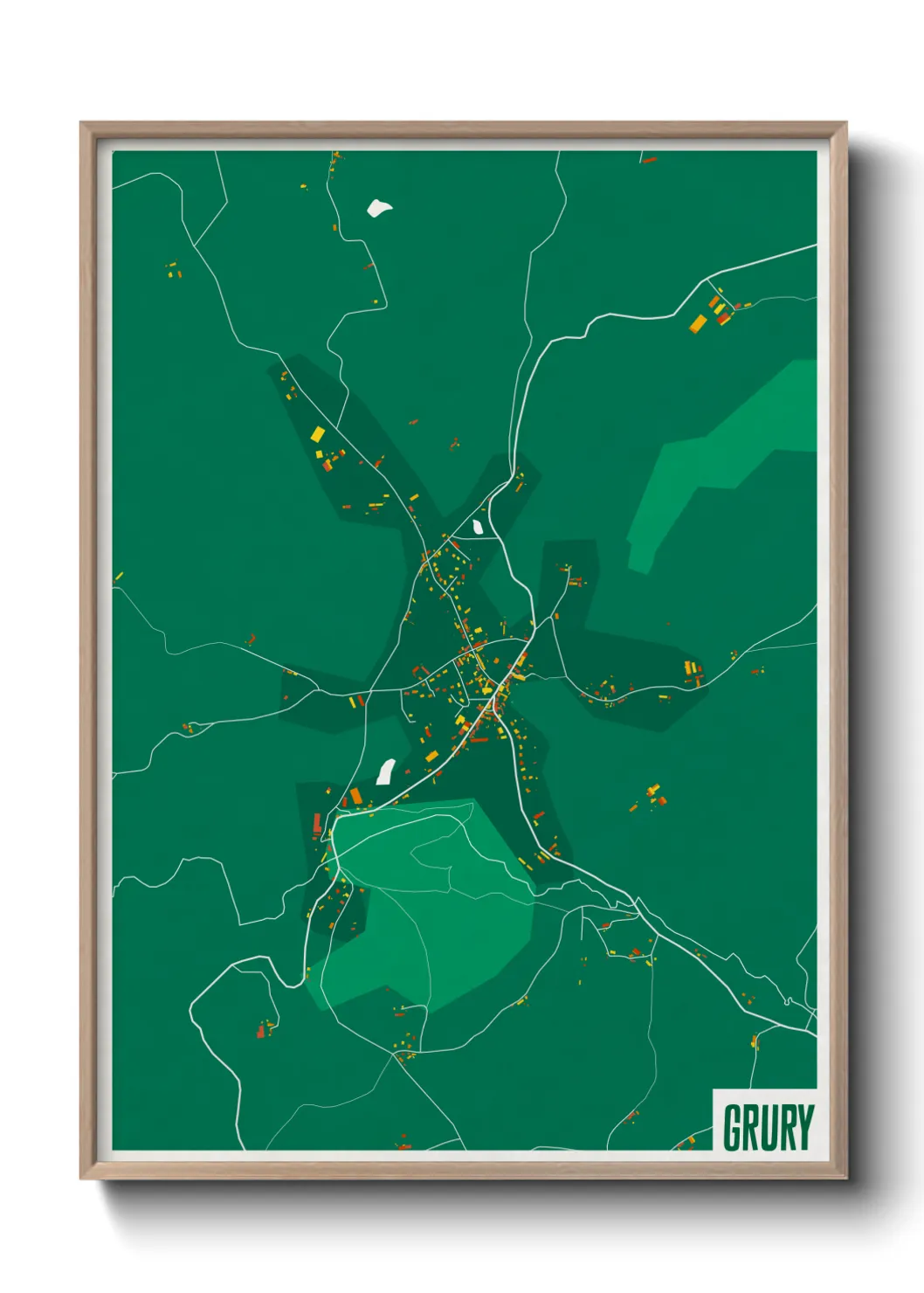 Une affiche de carte sur Grury