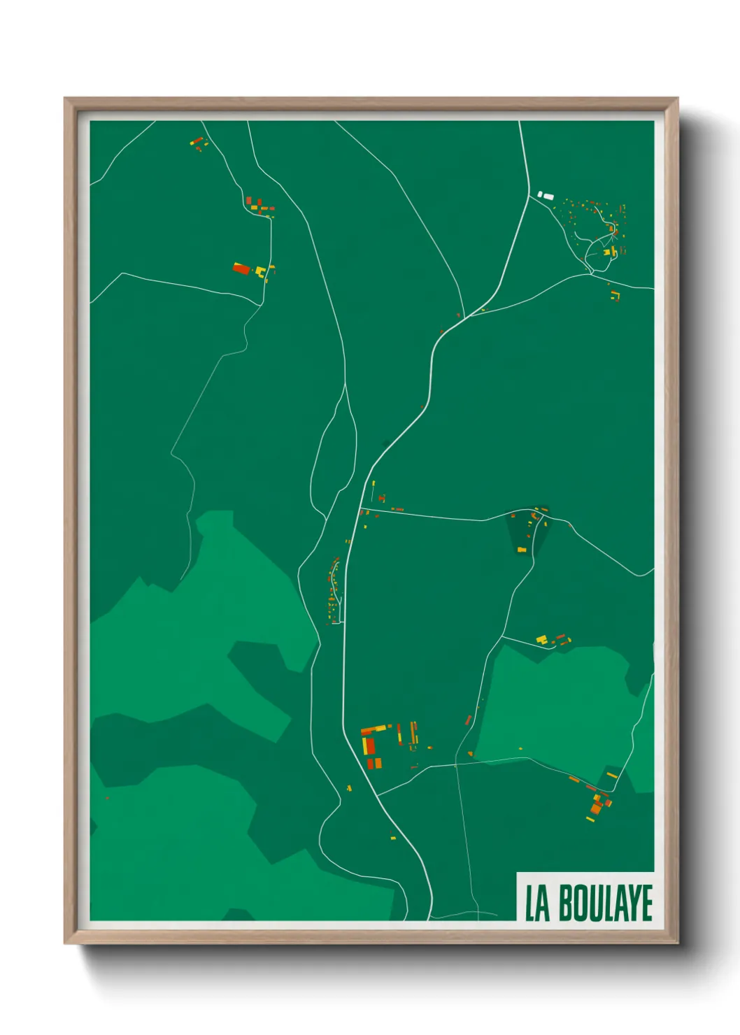 Une affiche de carte sur La Boulaye