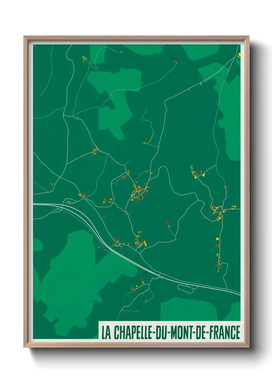 Une affiche de carte sur La Chapelle-du-Mont-de-France