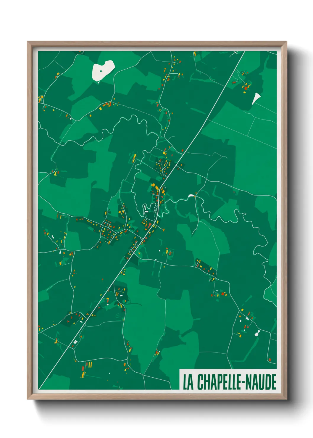 Une affiche de carte sur La Chapelle-Naude