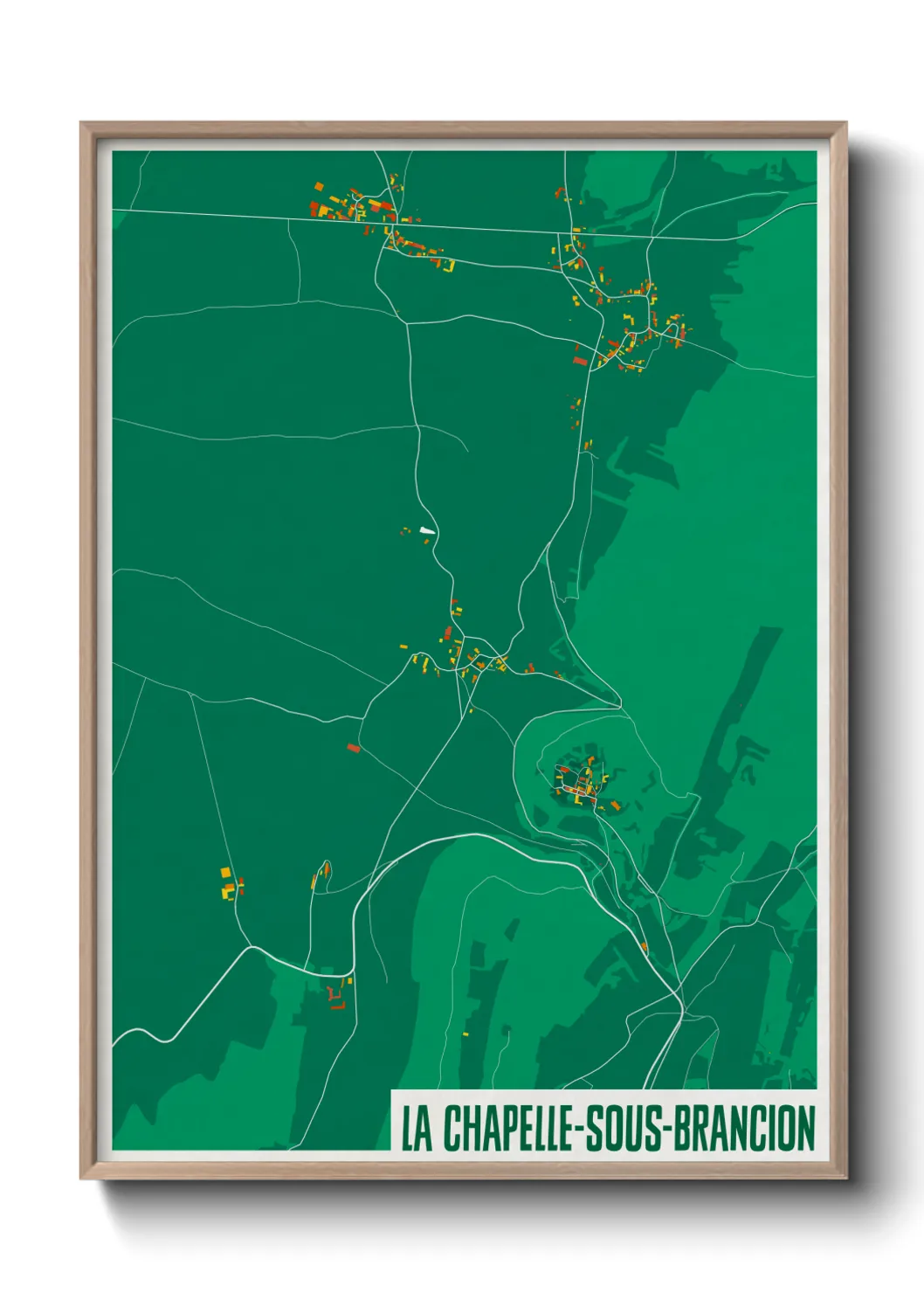 Une affiche de carte sur La Chapelle-sous-Brancion