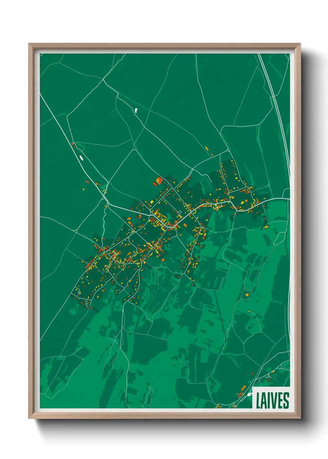 Une affiche de carte sur Laives