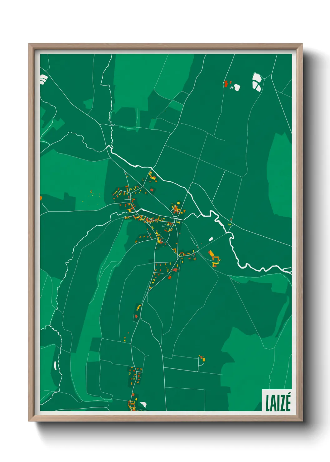 Une affiche de carte sur Laizé